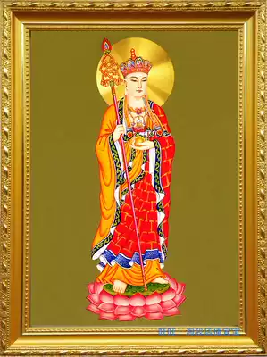 Custom portrait of King Jizo Bodhisattva 2 Jizo Bodhisattva Buddha statue painting photo paper plastic Buddha Bodhisattva photo frame table