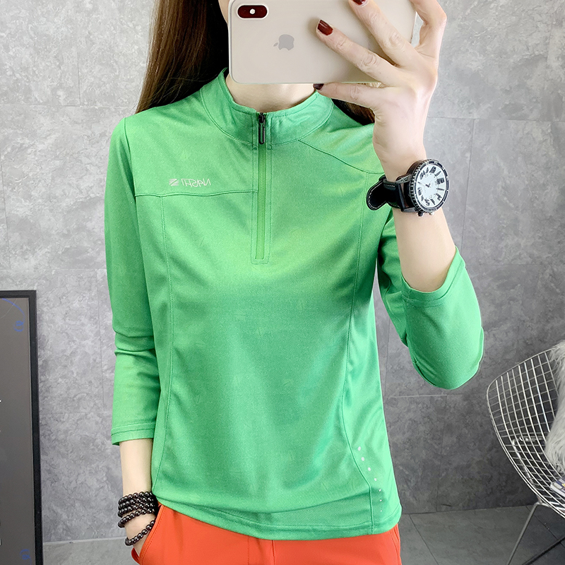 Spring - dry t - shirt woman sleeves the lead 2023 Spring - summer Outdoor Mountain Running Stretch Breakthrough Fast Dry Clothes