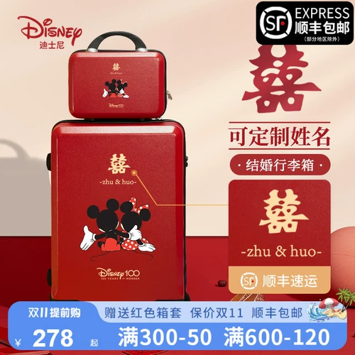 Дисней, красный чемодан для невесты, коробка для влюбленных для путешествий, 20 дюймов
