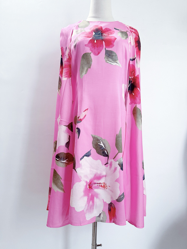 【No Returns or Exchanges】Printed Cape-Style Shawl Dress