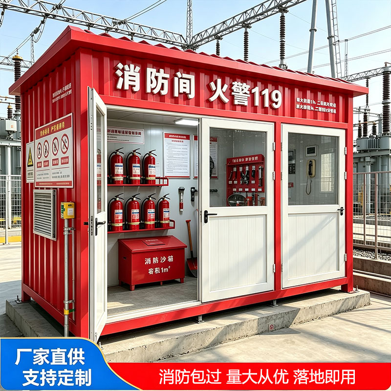 Firefighting Small Unit, Fire Equipment Shed, Fire Small Station, Finished Fire Shed Station, Integrated Fire Sand Box, Sand Pool, Substation