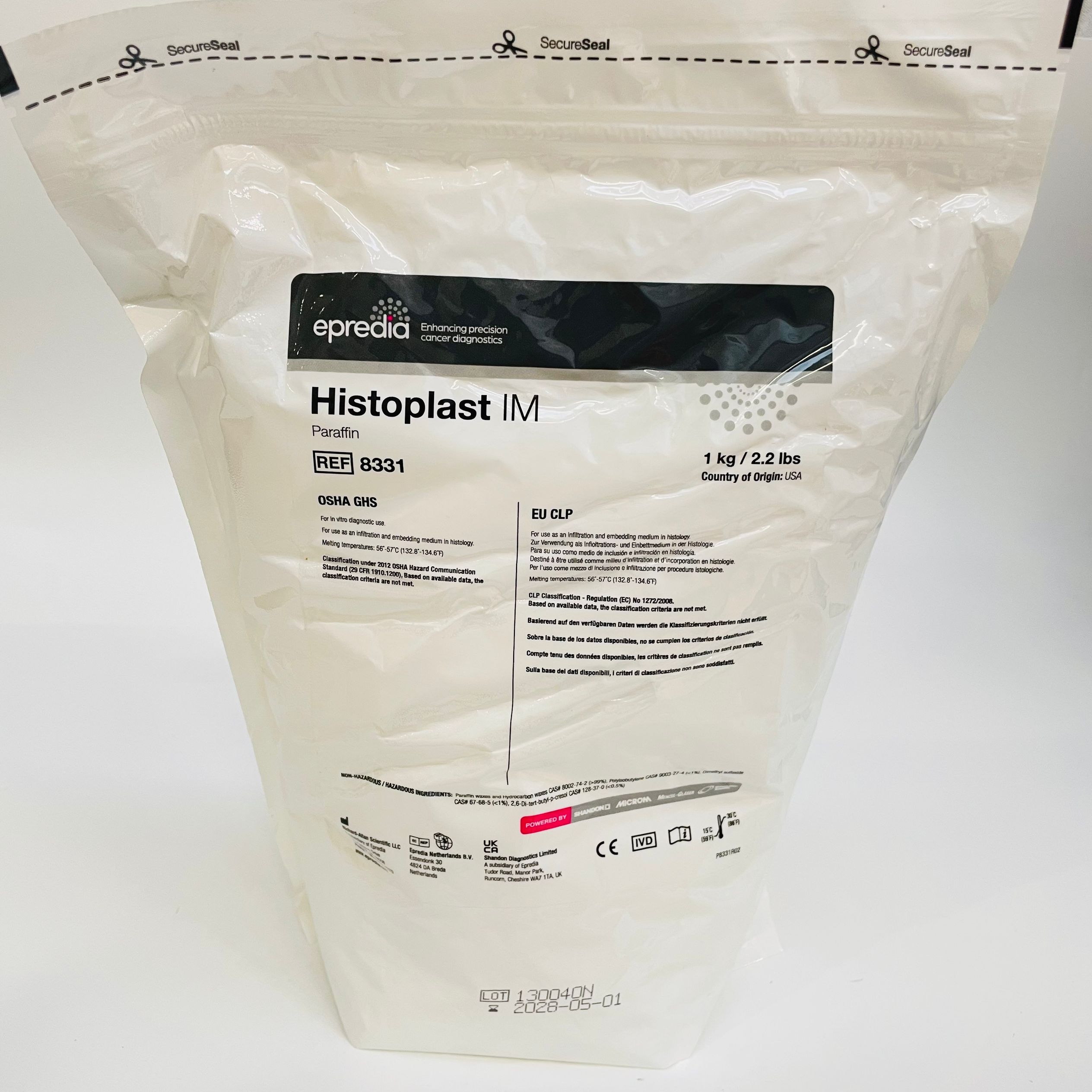 进口Epredia Histoplast IM石蜡(含DMSO)8331熔点56-57度39602004
