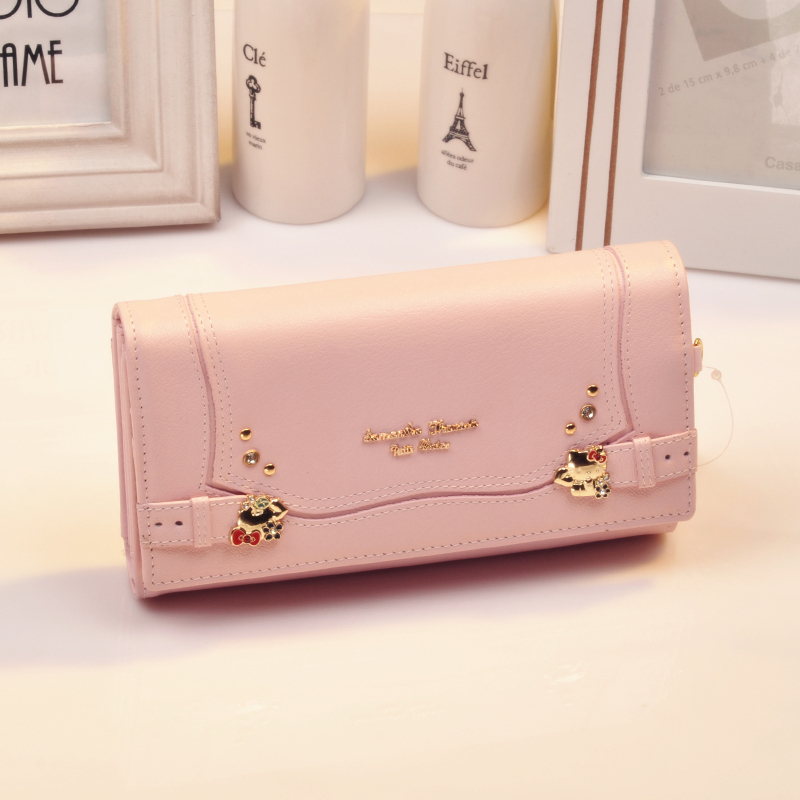 Hello Kitty Genuine Leather Wallet for Women, Cute Japanese Style Student Long Wallet, Korean Version 2025 New Fashion Wallet Ins