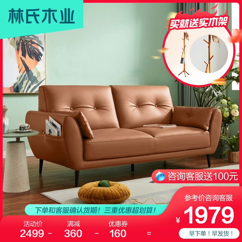 Lin's wood industry modern minimalist room Technology cloth Sofa Double small family type atmosphere Living room furniture S220