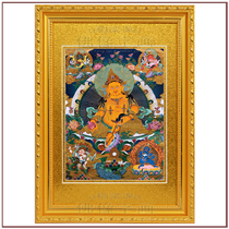 Tian Fuhuis knot Buddha portrait portrait tantric Guardian yellow wealth Buddha statue Thangka Tibet hanging picture photo paper 6735