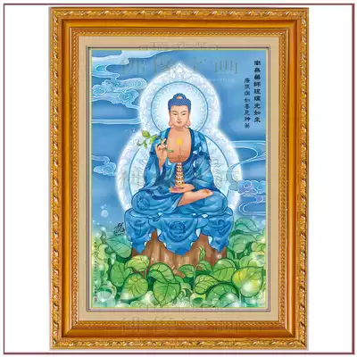 Tim Fuhui is married to the pharmacist, Buddha, pharmacist Liuli light, the portrait of Thangka Buddha, picture paper