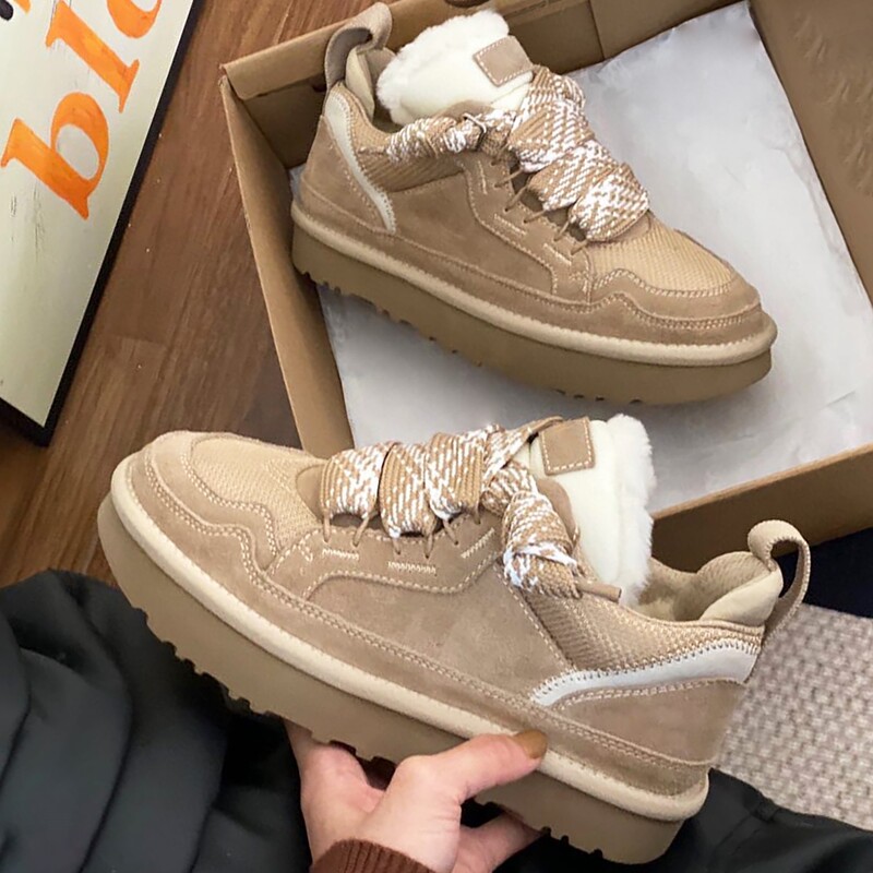 Winter New Model Meier Series Fur-Lined Snow Boots for Women, Comfortable Thick-Soled, Fleece-Lined, Warm, Casual, Non-Slip Men's Cotton Shoes