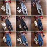 Приталенный японский комбинезон, джинсы подходит для мужчин и женщин для влюбленных, в корейском стиле, эффект подтяжки