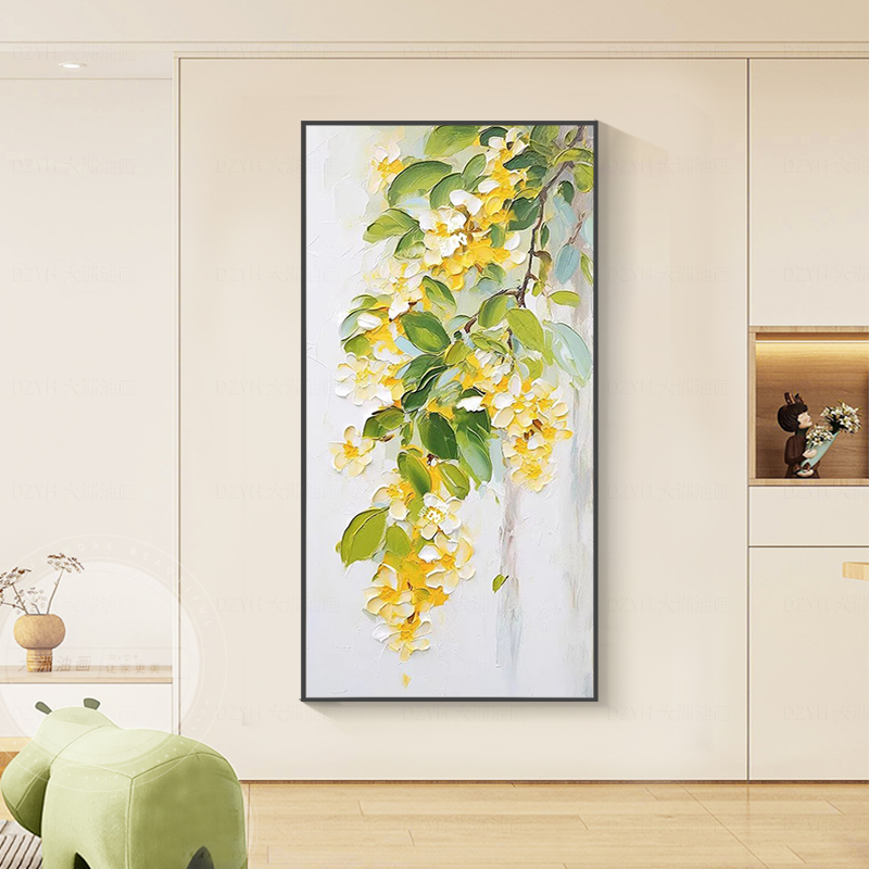 Hand-painted Oil Painting Flower Scenery in the family Xuanhang Hung Painting Three-dimensional creatine Modern Nordic Corridor Dafen Village Decorative Painting-Taobao