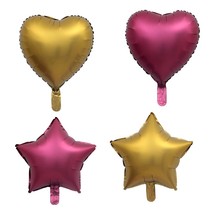  18 inch automatic sealing metal aluminum foil love star gold wine red silver big red can punch helium