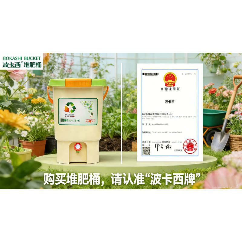 Polka City Compost Bin, Garbage Fermentation Bin, Composting Bin, Garbage Sorting Kitchen Waste Bin, Double-Lid Grooved Plastic