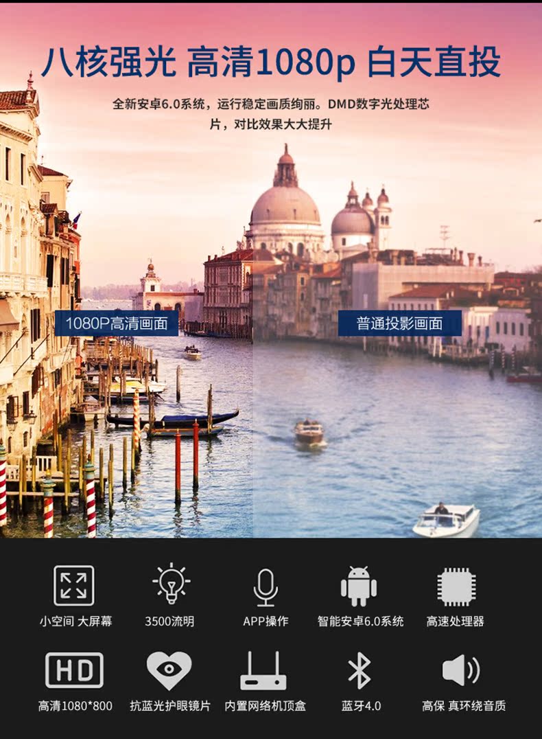 Máy chiếu cầm tay nhỏ phòng ngủ văn phòng HD rạp hát tại nhà không dây điện thoại di động wifi không có màn hình TV - Máy chiếu