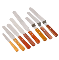 Special price wooden handle stainless steel cream spatula kiss knife flat knife cream spatula baking decorating tool