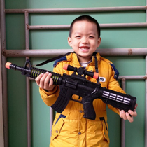 Childrens electric toy gun sniper submachine gun sound light music toy gun large boy toy pistol