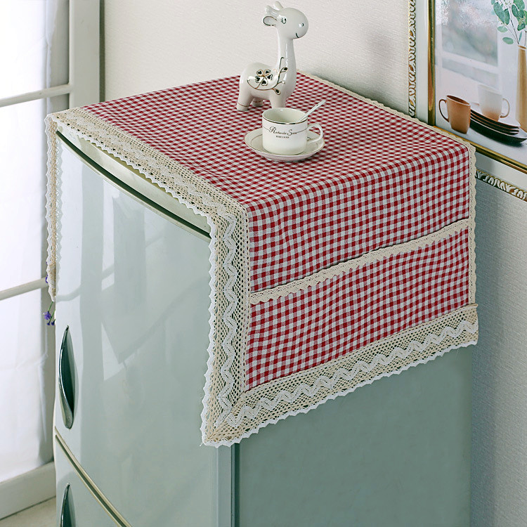 Refrigerator dust cover cover cloth towel Linen single door double switch new pastoral European small refrigerator Microwave oven cover cloth