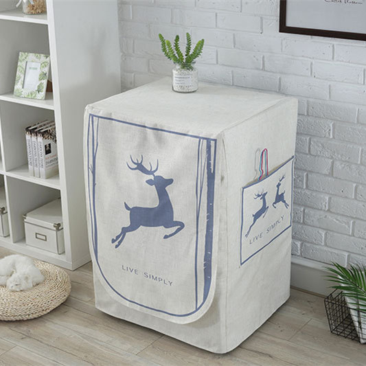 Roller Washing Machine Hood Waterproof Sunscreen Small Swan Beauty Haier Dust Cap Universal Thickened Hemp Cotton Gaibu Nordic