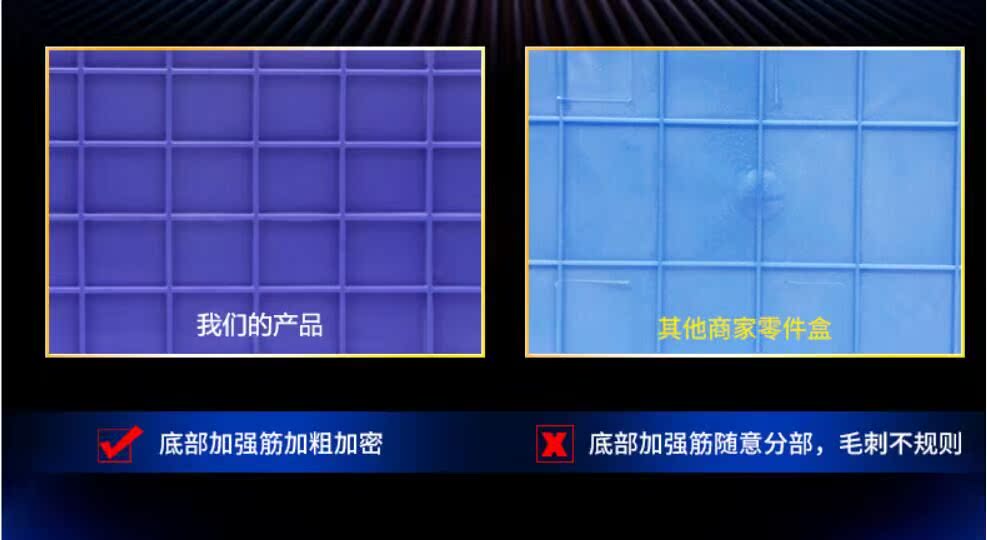 Bộ phận hộp kệ vật liệu vít phụ kiện sắp xếp công cụ doanh thu hộp nhựa hộp nhựa hình chữ nhật hộp lưu trữ - Phần cứng cơ khí
