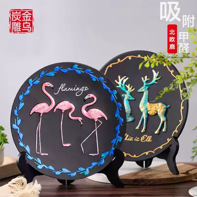 Jinwu charcoal carving Nordic ins style modern home decoration living room TV cabinet entrance decoration creative gift