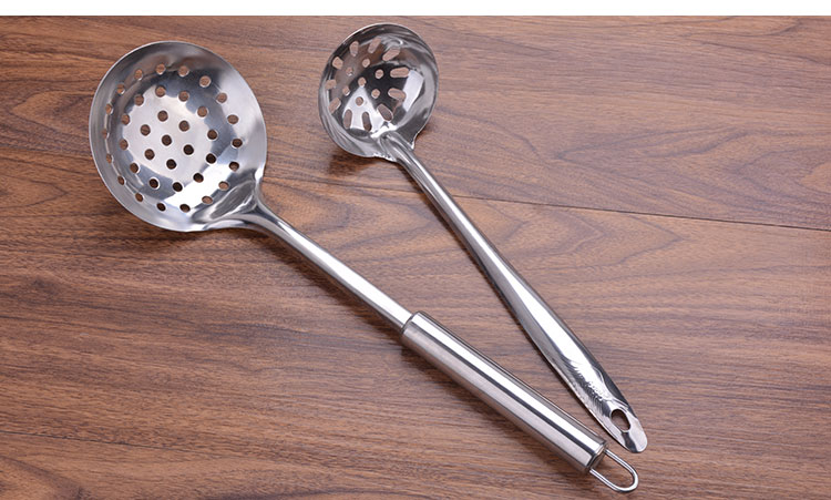 Thép không gỉ đầy đủ bộ thìa cháo thìa hộ gia đình kết hợp nấu ăn xẻng nồi lẩu thìa muỗng bếp xẻng bộ đầy đủ - Phòng bếp chảo chiên