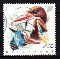 Singapore Stamp Letter Marketing 2017 Kingfisher Actual Picture