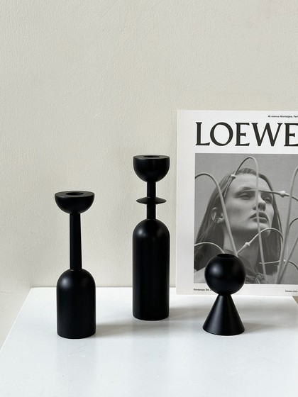 法式木质烛台蜡烛摆件轻奢高档创意家居客厅复古高级烛台装饰摆设