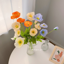 ins Korean poppy simulation bouquet fake flower poppy room decoration Picnic pose photo props Bed and breakfast soft outfit