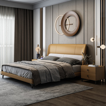 Italian minimalist style bedroom 1 8m double bed wedding bed master bedroom second bedroom modern minimalist light luxury soft leather bed