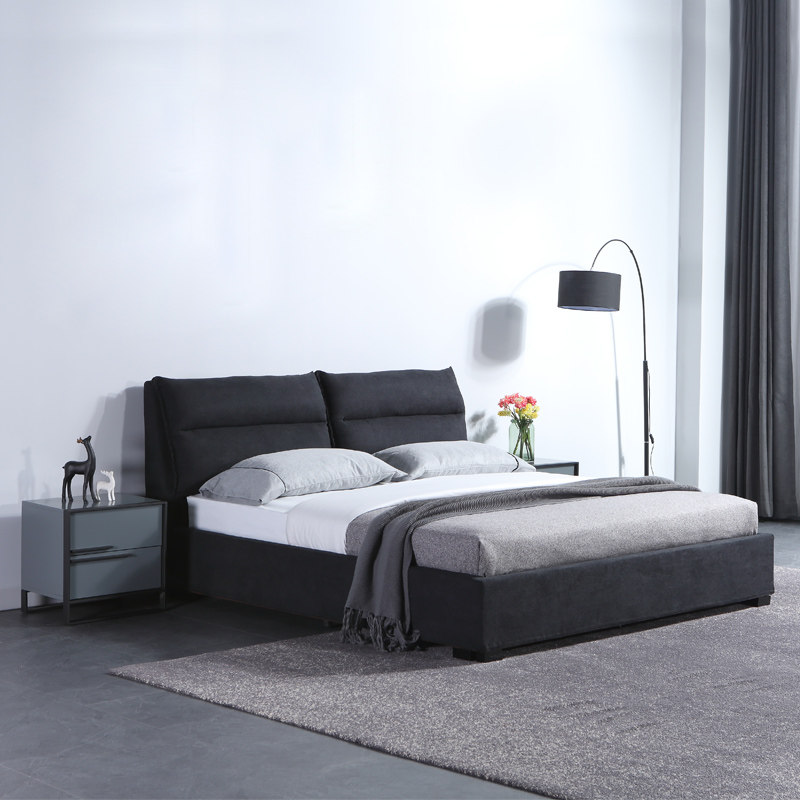 Modern minimalist cloth art bed can be detached and debatable minimalist master bedroom with double man bed soft bag wedding bed and tatami bed