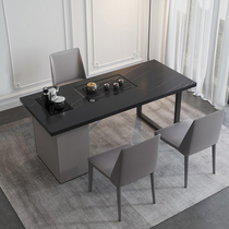 High-grade slate kung fu tea table modern minimalist tea table home office light luxury balcony drinking tea table and chair combination