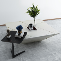 Minimalist marble coffee table large apartment living room simple modern TV cabinet designer villa slate square coffee table