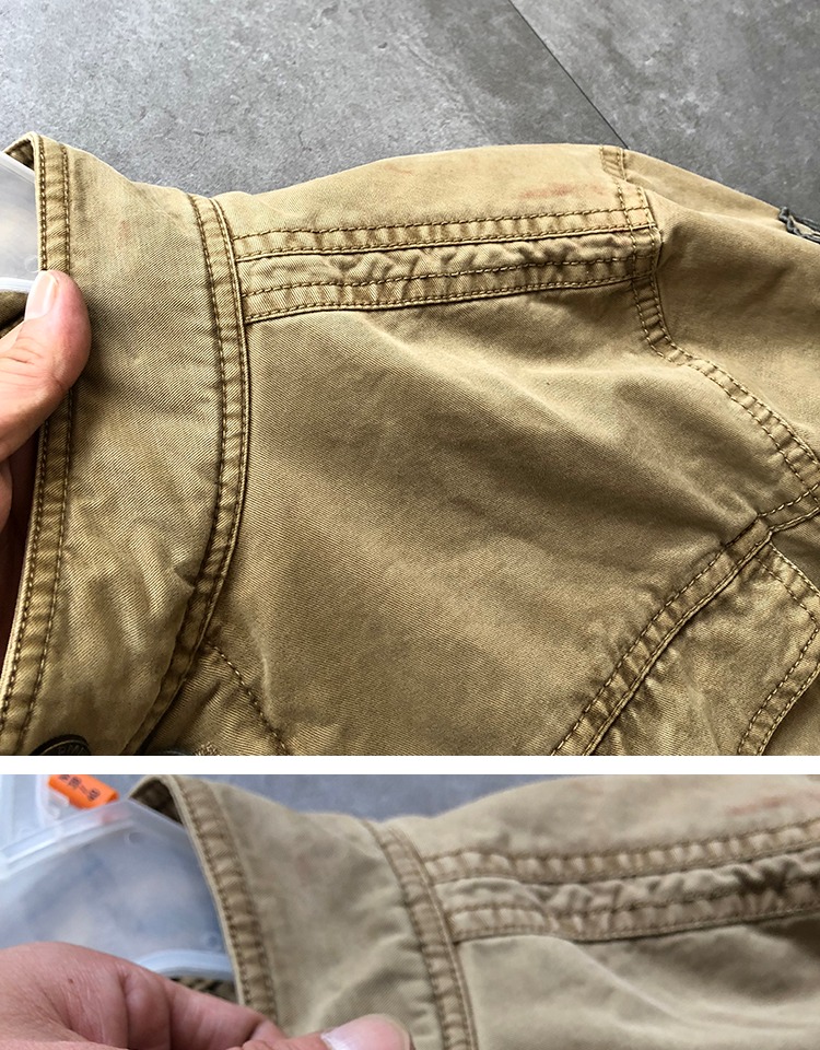 Vintage Hard Hàng Mỹ Retro Air Force Pilot Áo khoác nam Cotton Giặt cũ Áo khoác nam mùa thu áo kiểu trung niên hàn quốc