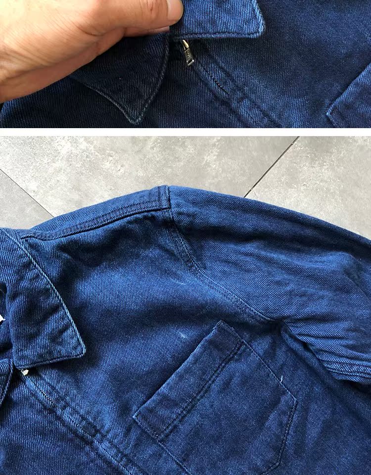 Áo khoác mùa thu nam Retro Lapel Áo khoác nam cotton hàng đầu được giặt màu xanh nhuộm quần áo bảo hộ lao động rộng Kích thước lớn áo khoác nam áo khoác nam