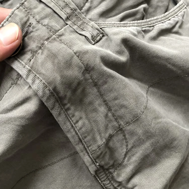 Mỹ nam retro làm việc nhiều túi quần cotton nặng nước rửa nhiều túi nam thẳng quần giản dị retro thủy triều quần đùi nam