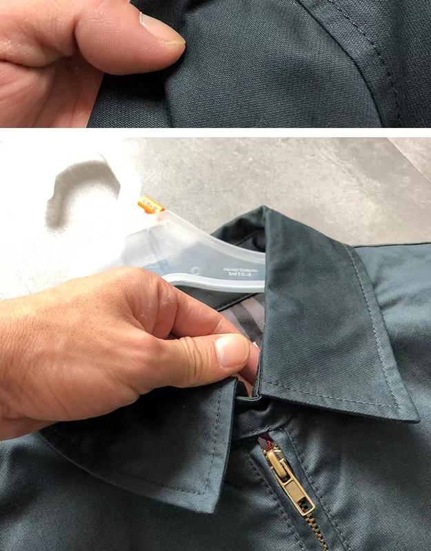 Áo khoác cotton mùa thu cho nam Áo khoác lửng nam kinh doanh hàng đầu giản dị Áo khoác lửng nam đơn giản Kích thước lớn áo khoác form rộng