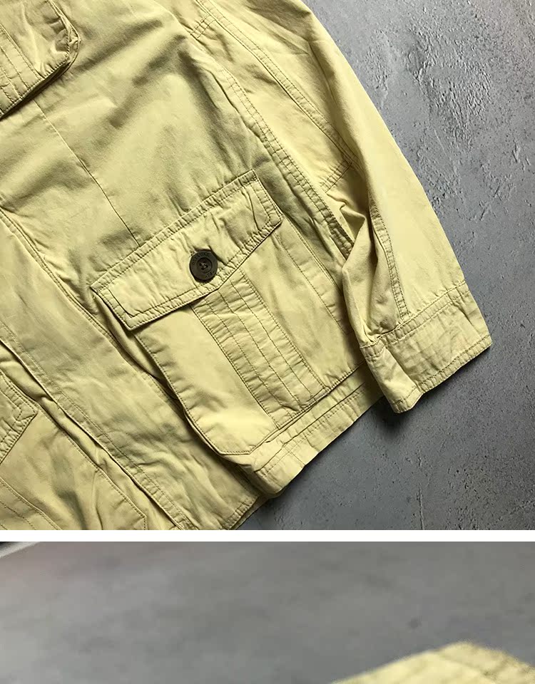 Mùa thu nam áo mỏng Bông giặt cũ retro M65 quân đội nhiều túi đứng cổ áo khoác nam áo khoác gió nam cao cấp