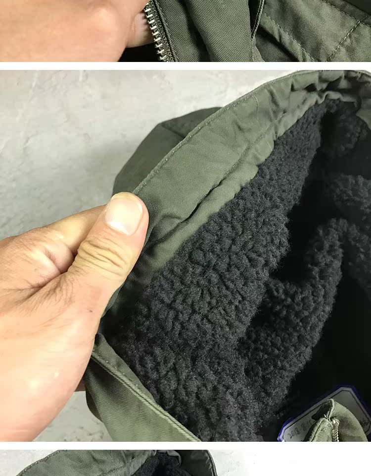 Cotton nguyên chất được giặt mùa thu và mùa đông dày trùm đầu áo khoác nam cotton dài áo da lộn nam