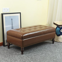Living room sofa footrest stool solid wood changing shoes stool shoes Shop Shoes Bench Clothing shop Sofa Stool Leather Stool bed tail stool