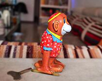 80 back with nostalgic tin toy clockwork on string upper chain parenting limited edition baby childrens toy monkey turn and fight