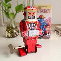 80 back with nostalgic iron sheet Toy Clockwork Strings Upper Chord Parenting Limited Edition Retro Nostalgia Firefighter Robot