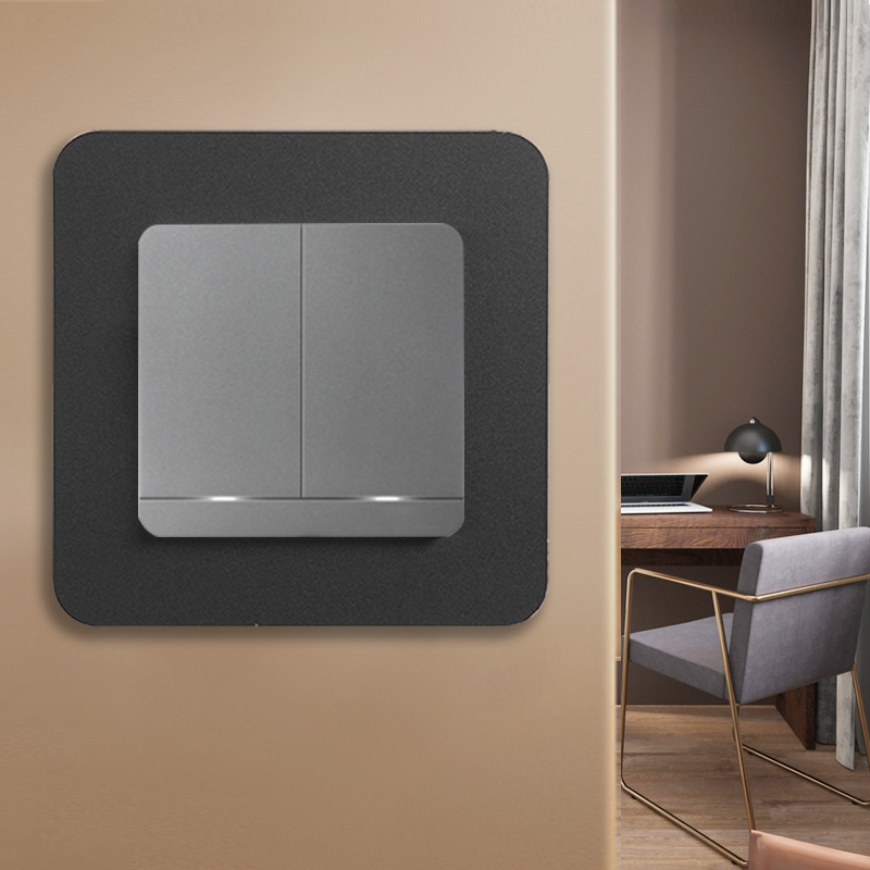 Aluminum Plastic Plate Switch Patch Wall Sticker socket Panel Adhesive Free frame cover Ugly Home minimalist Decorative Switch protective sleeves