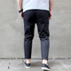 Summer new style black elastic small feet extra large plus size thin material trendy fat nine-point pants casual pants