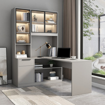 Computer desktop table home corner desk bookshelf combination study room light luxury style desk bedroom study table