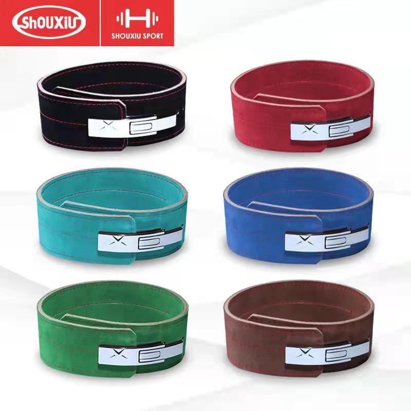 Thin Show Fitness Belt men and women Bull Leather Weightlifting Deep Squatting Hard Pull Lever Buckle Power Lift Sports Waist Guard Equipment-Taobao