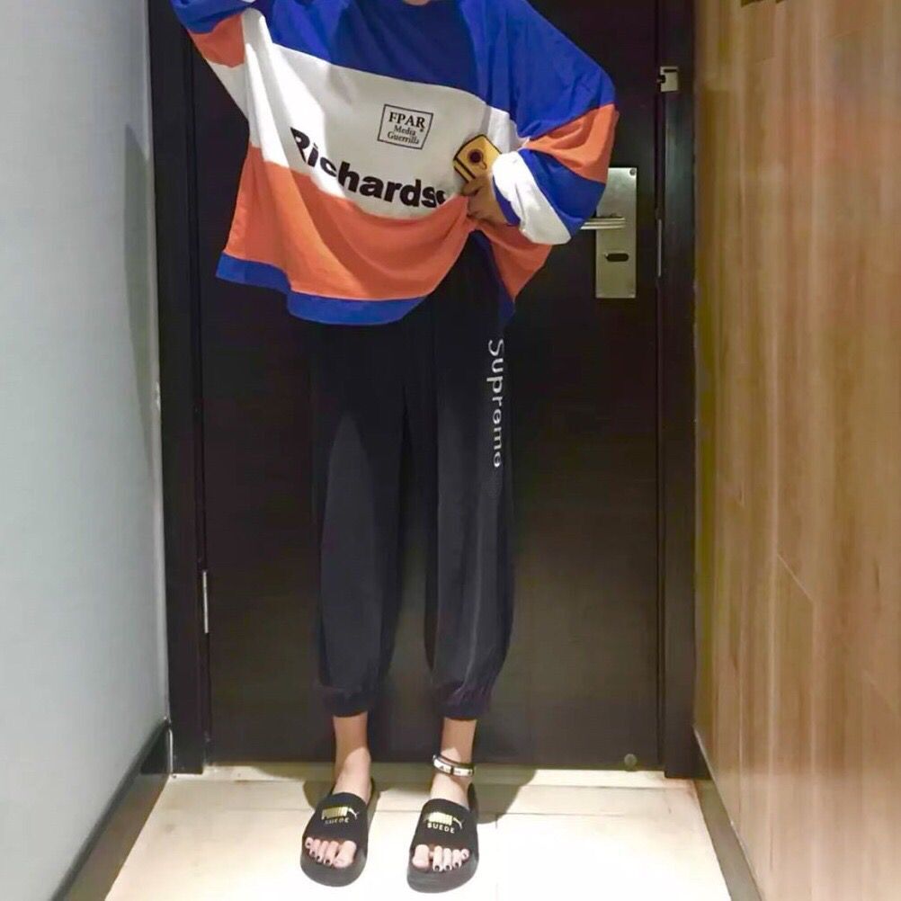 Xã hội nữ quần nhanh màu đỏ người đàn ông loli tối màu với quần âu nữ phiên bản Hàn Quốc của quần chín điểm hoang dã quần áo tập gym nữ