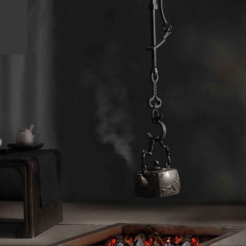 新品未使用自在鉤金属茶事茶道具伝統工芸タグ付きインテリアに