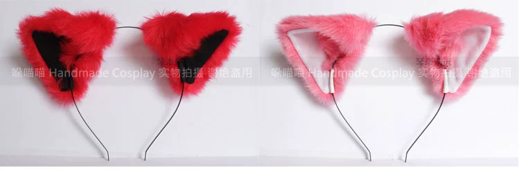 Cosplay anime character mũ đạo cụ phổ biến tùy chỉnh ba chiều màu plush tai mèo tai fox headband