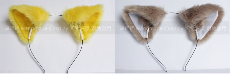 Cosplay anime character mũ đạo cụ phổ biến tùy chỉnh ba chiều màu plush tai mèo tai fox headband ero cosplay