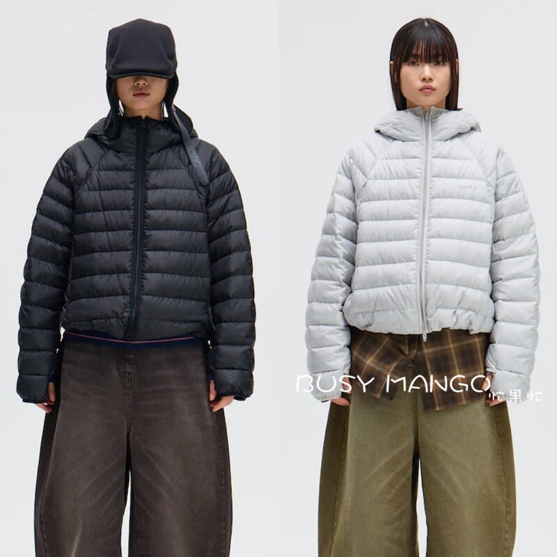 Hooded Goose down Jacket ~ Horizontal Ribbed Quilting ~ Prevents down Shedding ~ Versatile Commuter down Jacket Coat