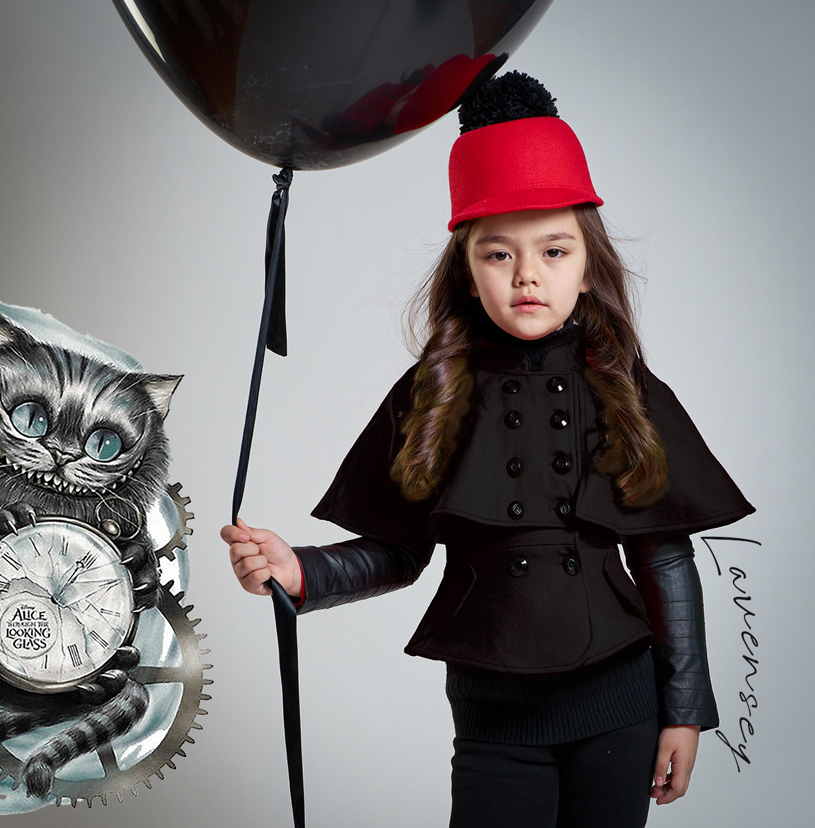 lavensey Leuven Jubilee Children suit autumn and winter girl Inn ethos English Ethos Cape Jacket Short wool Big coat