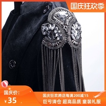 Shoulder decoration catwalk childrens dress shoulder accessories stage tassel clothes accessories brooch decoration brooch shoulder